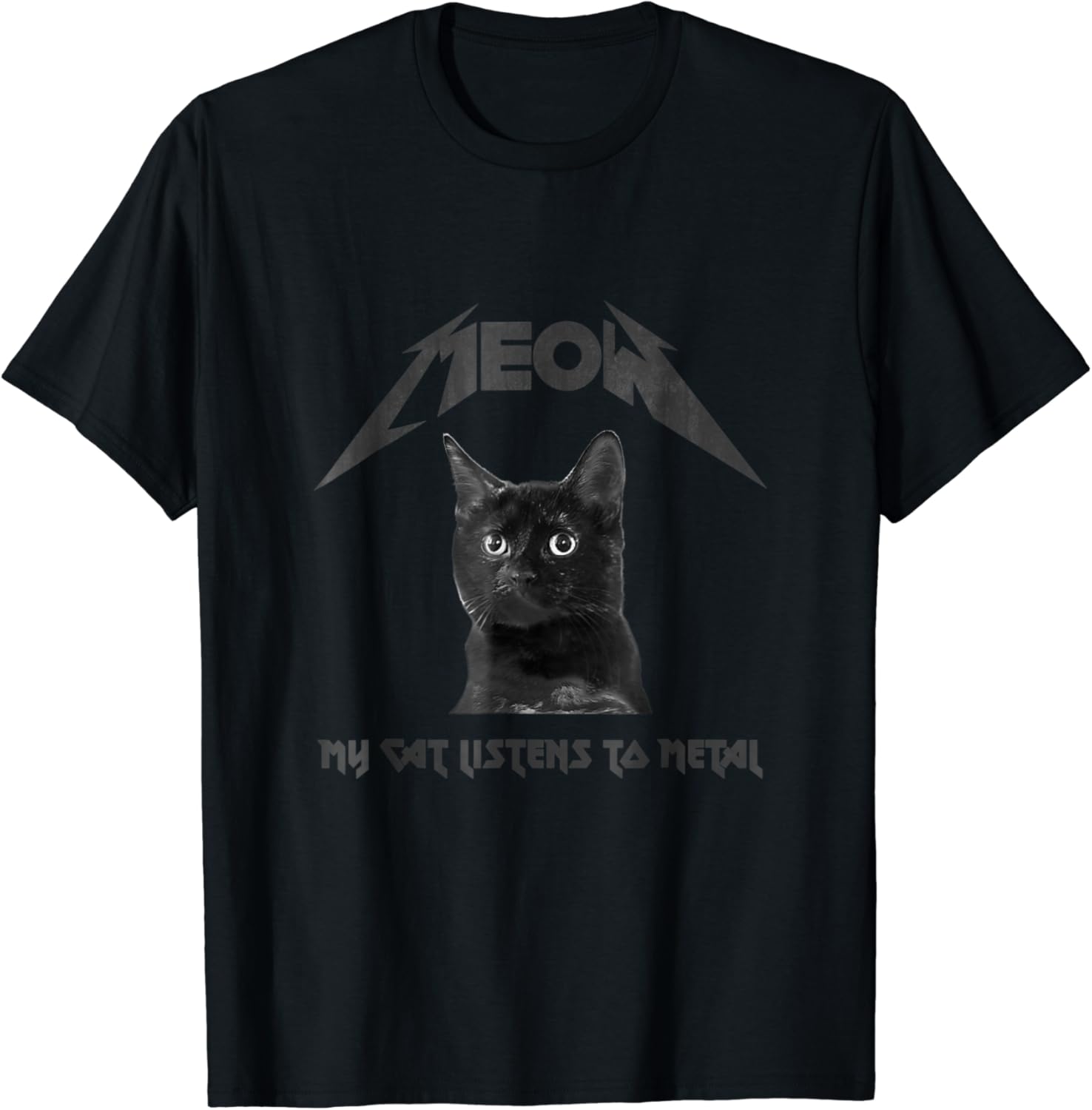 Heavy Metal Cat My Cat Listens To Metal Tshirt Black Cat